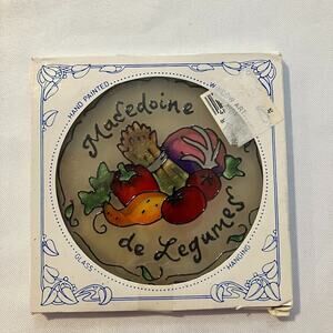 Joan Baker Veggies Legumes Hand Painted Stained Glass Suncatcher Vintage 2001